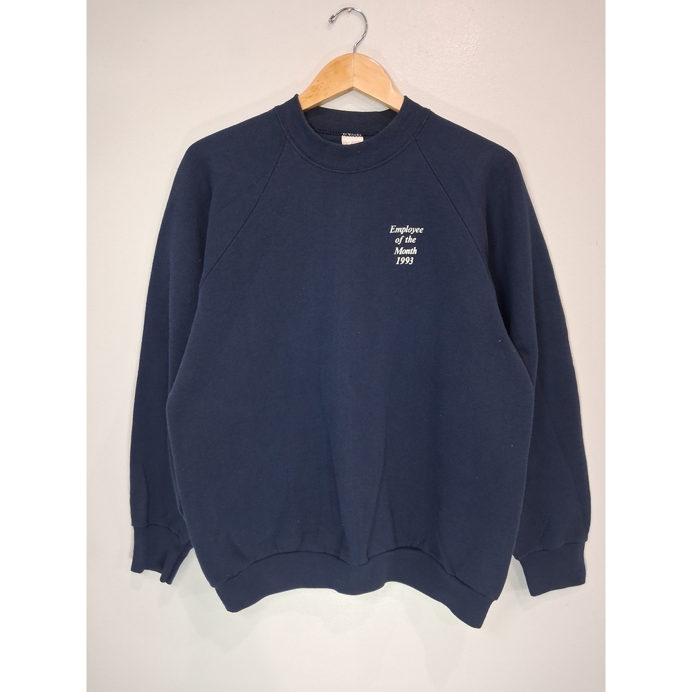 Vtg 1993 Fruit of the Loom Employee of Month Lee Sweatshirt Navy XL Made in USA